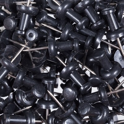 JAM Paper Push Pins, Black, 100/Pack (222419046)