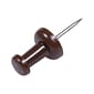 JAM Paper Push Pins, Chocolate Brown, 100/Pack (222419049)