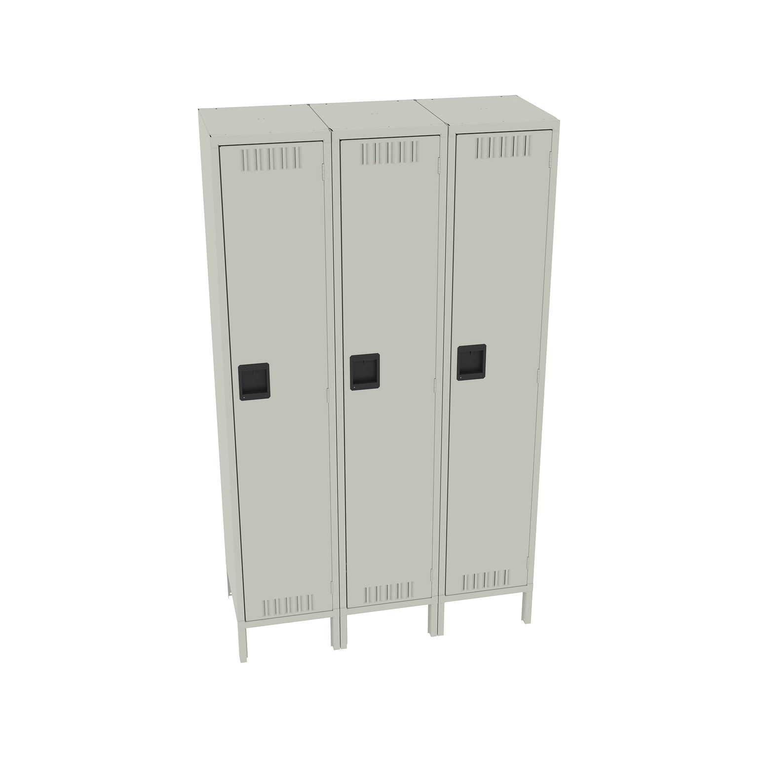 Tennsco 78 1-Tier Three Wide Light Gray Storage Locker (STS-151572-3-LGY)
