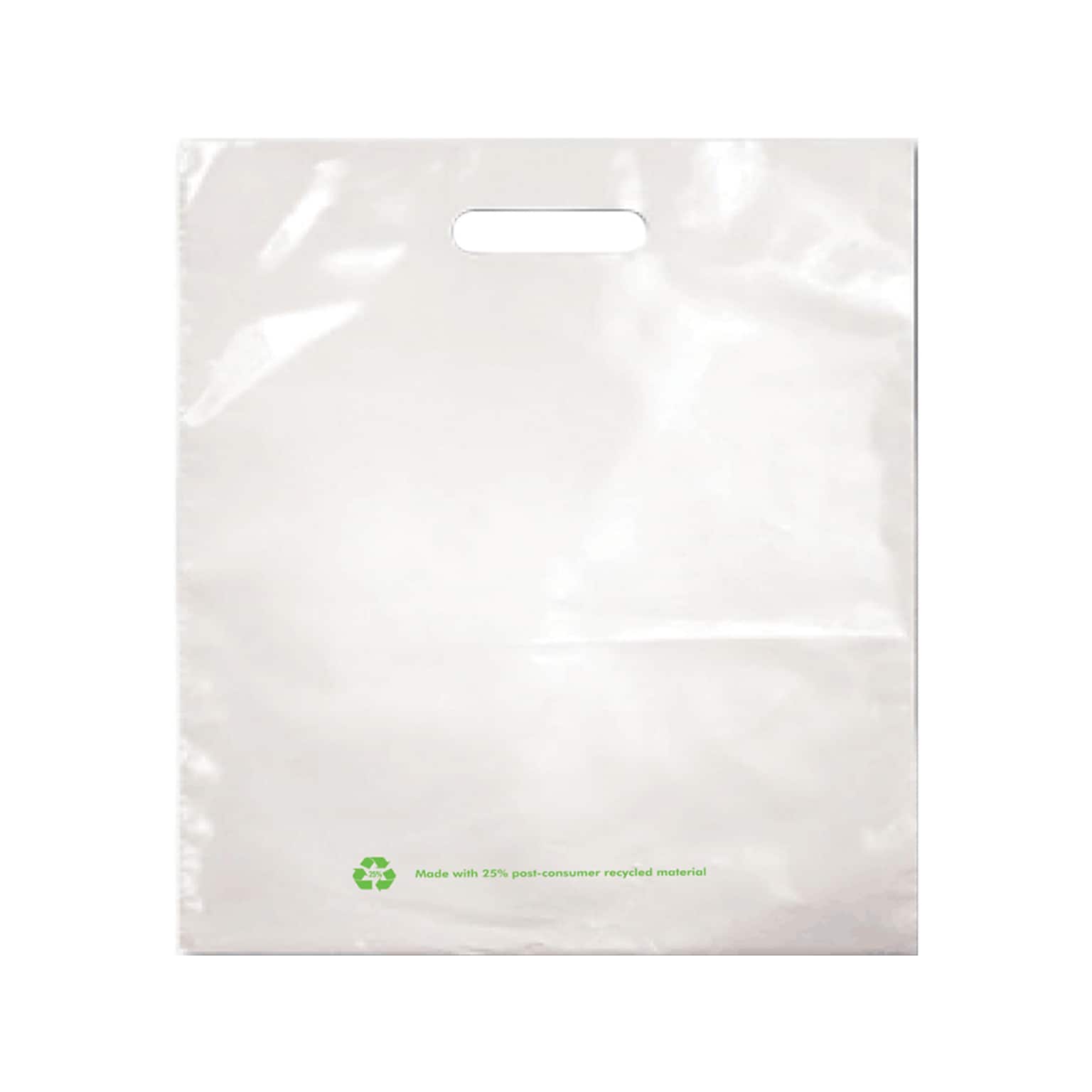18 x 19 Gusseted Poly Bags, 2.25 Mil, White, 500/Carton (PB67350)