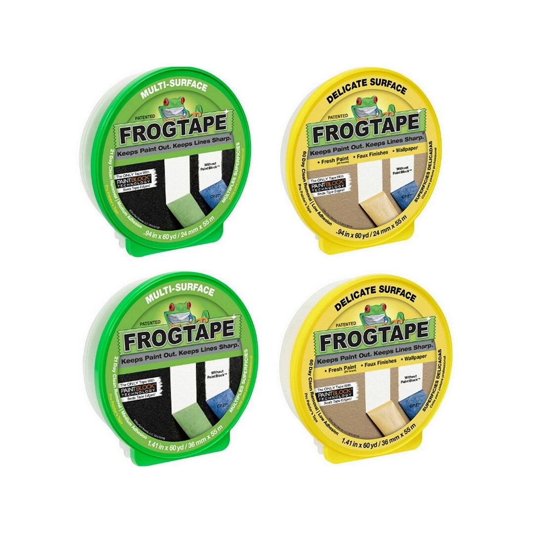 0.94 in x 60 yds. FrogTape Delicate Surface Painters Tape Yellow 
