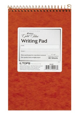 Ampad Gold Fibre Writing Pad, 5 x 8, Medium Ruled, Ivory, 80 Sheets/Pad (20-007)