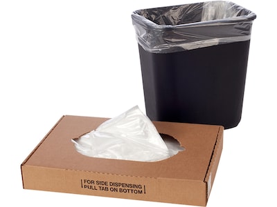 Laddawn 12-16 Gallon Trash Bags, Low Density 0.58 Mil, Clear, 500 Bags/Carton (4304)