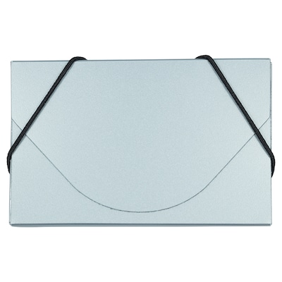 JAM Paper® Plastic Business Card Holder Case, Silver Metallic, Sold Individually (365658)