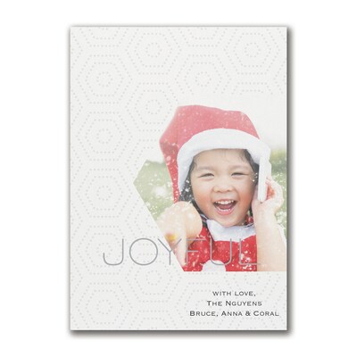 Custom 5 x 7 Joyful Holiday Photo Card, White Smooth 115#, 25/Pack