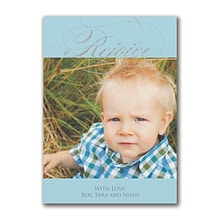 Custom 7 x 5 Rejoice Holiday Photo Card, White Smooth 115#, 25/Pack