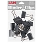 JAM Paper Colorful Binder Clips, Medium,  5/8" Capacity, Grey, 15/Pack (339BCGY)
