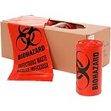 Laddawn 10 gal. Biohazard Liner, Red, 24 x 24, 500/Roll