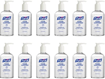  PURELL Advanced Hand Sanitizer Refreshing Gel, Clean Scent, 8 oz Pump Bottle, 12/Pk (4040-12-S) 