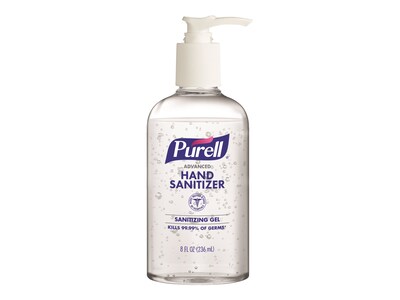 PURELL Advanced Hand Sanitizer Refreshing Gel, Clean Scent, 8 oz Pump Bottle (4040-12-S EA)
