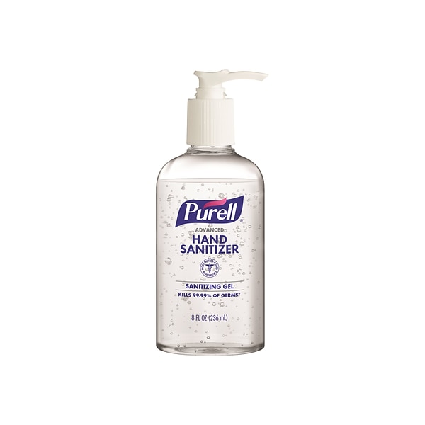 PURELL Advanced Hand Sanitizer Refreshing Gel, Clean Scent, 8 oz Pump Bottle (4040-12-S EA)
