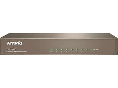 Tenda TEG1008D 8-Port Gigabit Ethernet Unmanaged Switch, 10/100/1000 Mbps, Brown (TEG1008D)
