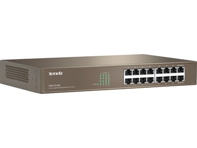 Tenda TEG1016D 16-Port Gigabit Ethernet Unmanaged Switch, Up to 2000 Mbps, Brown (TEG1016D)