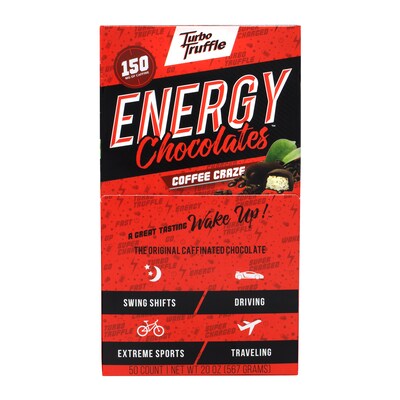 Turbo Truffles Energy Chocolate Truffles Coffee Craze, 50/Pack (220-00986)