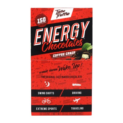 Turbo Truffles Energy Chocolate Truffles Coffee Craze, 50/Pack (220-00986)