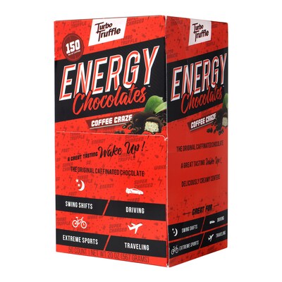 Turbo Truffles Energy Chocolate Truffles Coffee Craze, 50/Pack (220-00986)