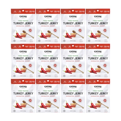 Think Jerky Sriracha Honey Turkey Jerky, 1 oz., 12/Pack (220-00983)