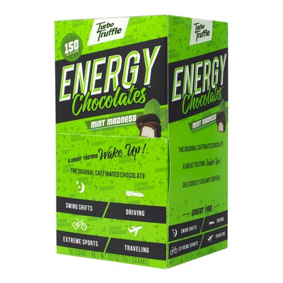 Turbo Truffles Energy Chocolate Truffles Mint Madness, 50/Pack (220-00987)
