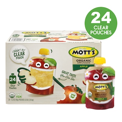 Motts Organic Applesauce Pouches, 3.2 oz, 24/Pack (220-01044)