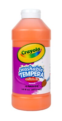 Crayola Artista II Washable Tempera Paint, Orange, 16 oz. (54-3115-036)