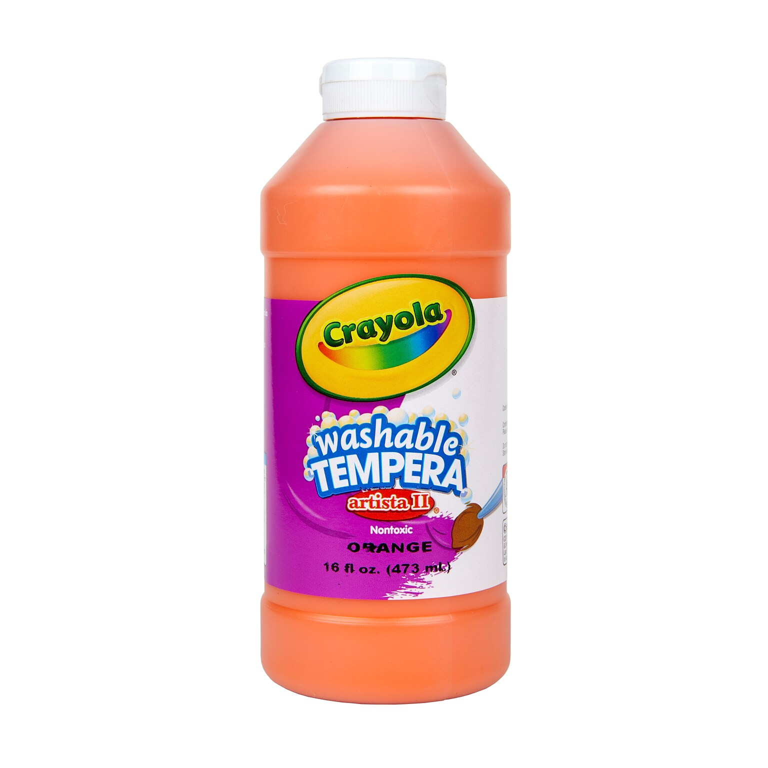 Crayola Artista II Washable Tempera Paint, Orange, 16 oz. (54-3115-036)