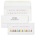 Custom 6-1/2 x 2-7/8 Colorful Merry Christmas Currency Envelopes, Printed, Smooth, 25/Pack