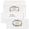 Custom 6-1/2 x 2-7/8 Merry Christmas Wreath Currency Envelopes, Printed, Smooth, 25/Pack