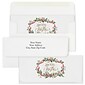 Custom 6-1/2" x 2-7/8" Merry Christmas Wreath Currency Envelopes, Printed, Smooth, 25/Pack