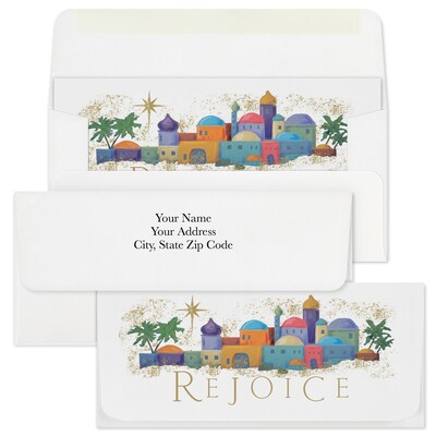 Custom 6-1/2" x 2-7/8" Rejoice Currency Envelopes, Printed, Smooth, 25/Pack