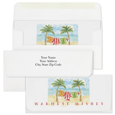 Custom 6-1/2 x 2-7/8 Warm Wishes Currency Envelopes, Printed, Smooth, 25/Pack