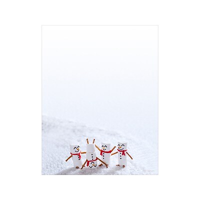 Great Papers! Marshmallow Snowmen Holiday Letterhead, Multicolor, 80/Pack (2020104)