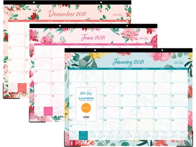 2021 Blue Sky 22 x 17 Desk Pad Calendar, Reflections, Multicolor (117886-21)