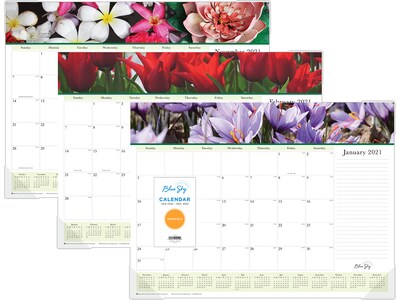 2021 Blue Sky 22 x 17 Desk Pad Calendar, Floral Multi, Multicolor (117901-21)