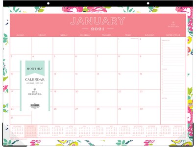 2021 Blue Sky 22 x 17 Desk Pad Calendar, Day Designer, Multicolor (103631-21)