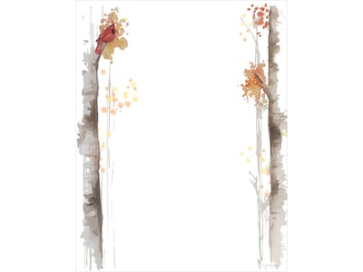 Great Papers! Fall Birch Holiday Letterhead, Multicolor, 80/Pack (2020130)