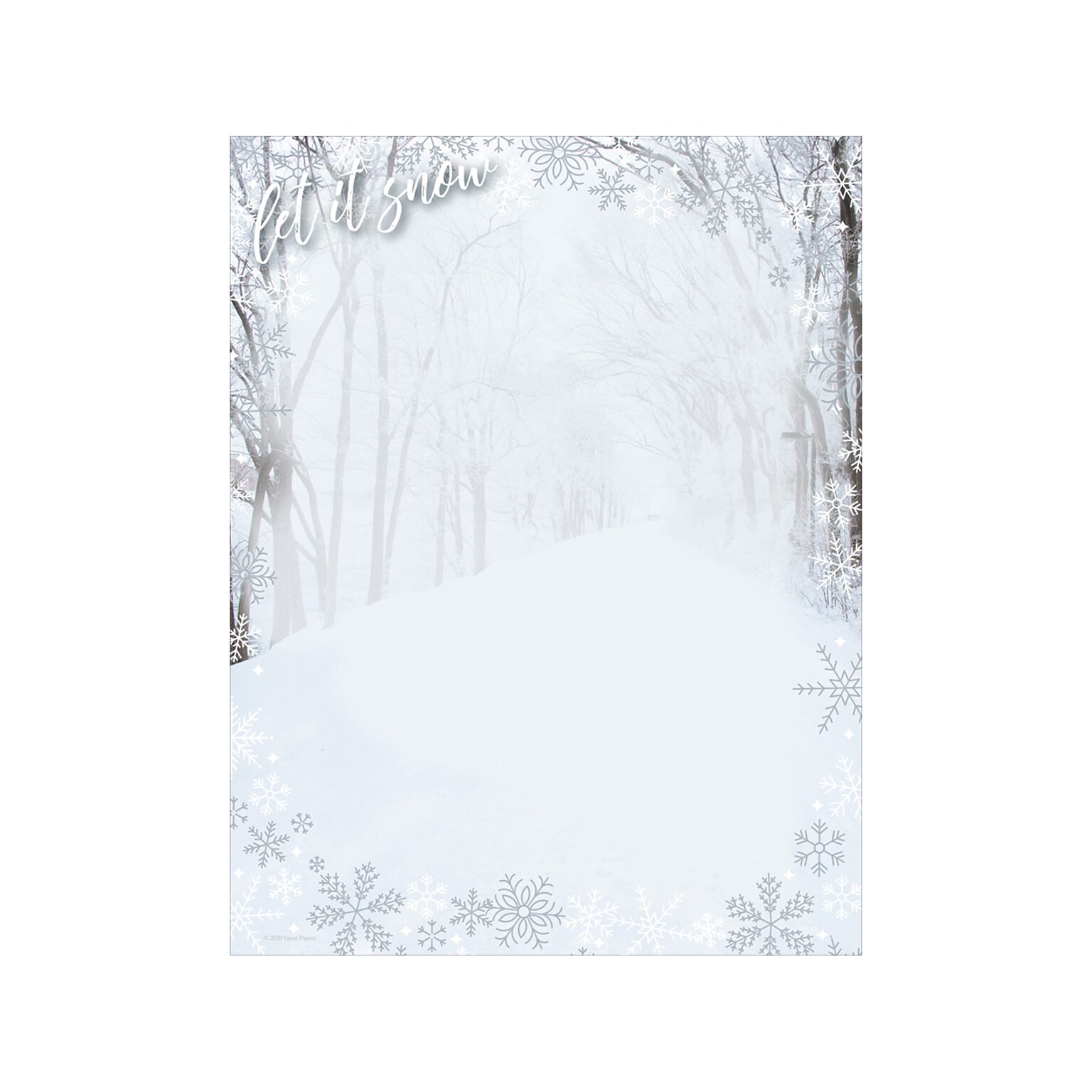 Great Papers! First Snowfall Holiday Letterhead, Multicolor, 80/Pack (2020121)