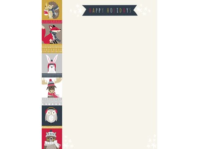 Great Papers! Woodland Animals Holiday Letterhead, Multicolor, 80/Pack (2020106)