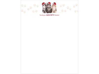 Great Papers! Christmas Cats Holiday Letterhead, Multicolor, 80/Pack (2020107)
