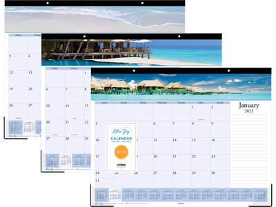 2021 Blue Sky 17 x 22 Desk Pad Calendar, Islands, Multicolor (117891-21)