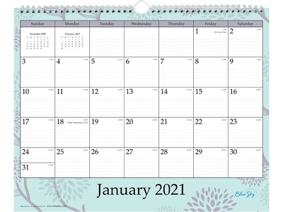 2021 Blue Sky 12 x 15 Wall Calendar, Rue Du Flore, Multicolor (101611-21)