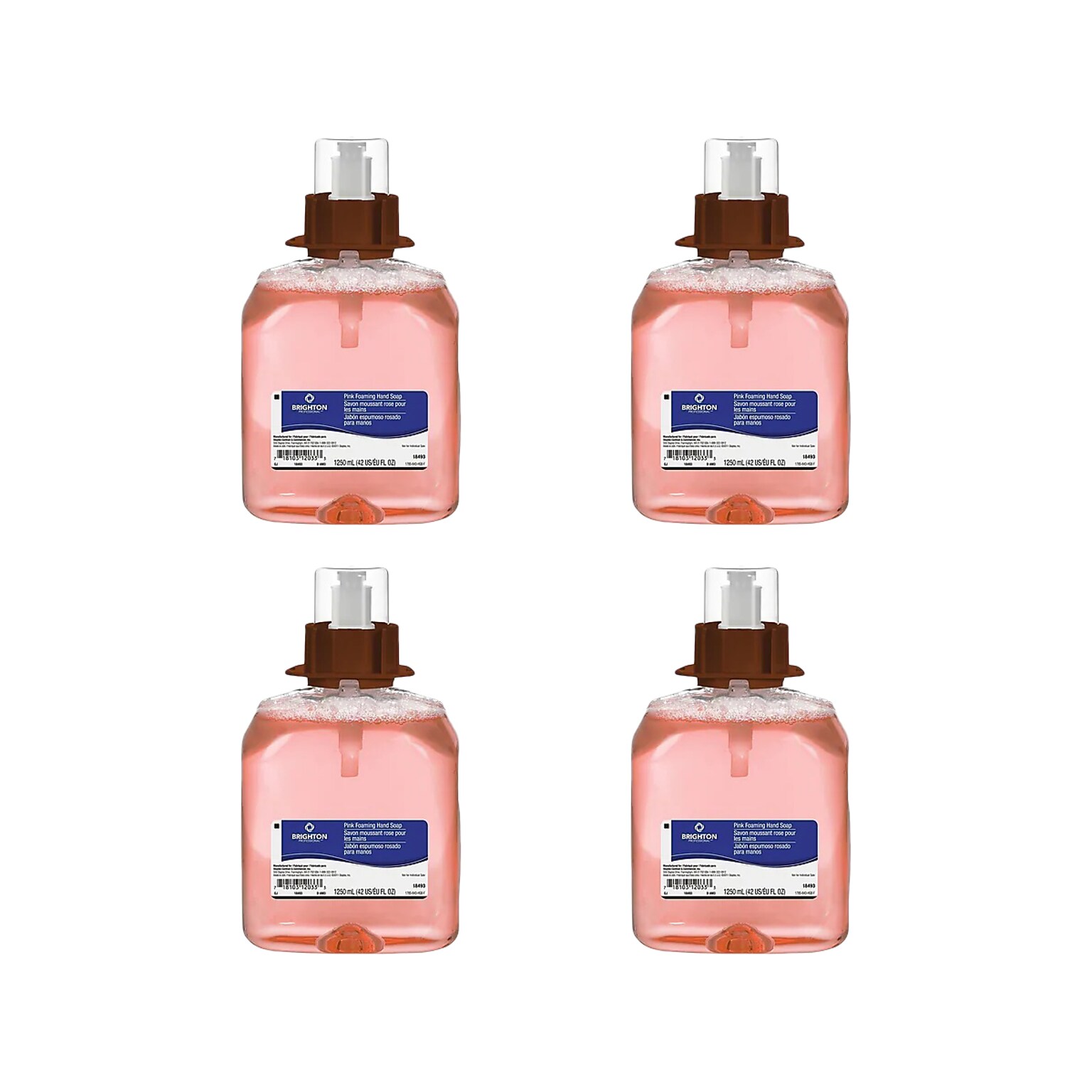 Brighton Professional Foaming Hand Soap Refill for BP4 Dispenser, Fruity Scent, 1250 ml., 4/Carton (BPR59206)