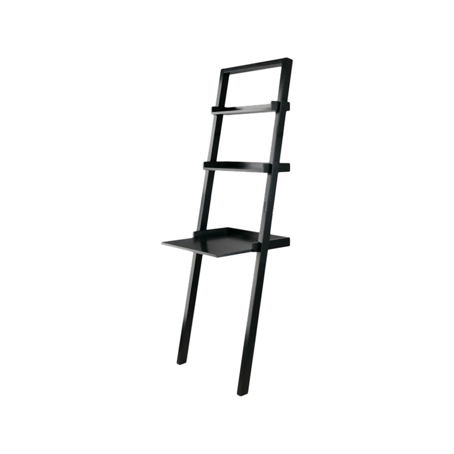 Winsome Bellamy 3-Shelf 69H Leaning Bookcase, Black (29323)