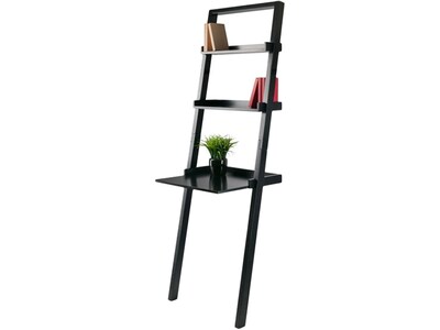 Winsome Bellamy 3-Shelf 69"H Leaning Bookcase, Black (29323)