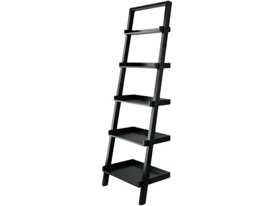 Winsome Bellamy 5-Shelf 69H Leaning Bookcase, Black (29553)