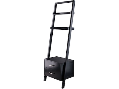 Winsome Bellamy 2-Shelf 69H Leaning Bookcase, Black (29522)