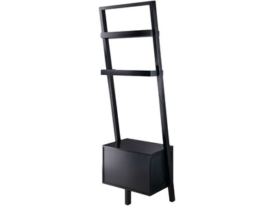 Winsome Bellamy 2-Shelf 69"H Leaning Bookcase, Black (29522)