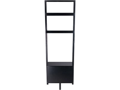 Winsome Bellamy 2-Shelf 69"H Leaning Bookcase, Black (29522)