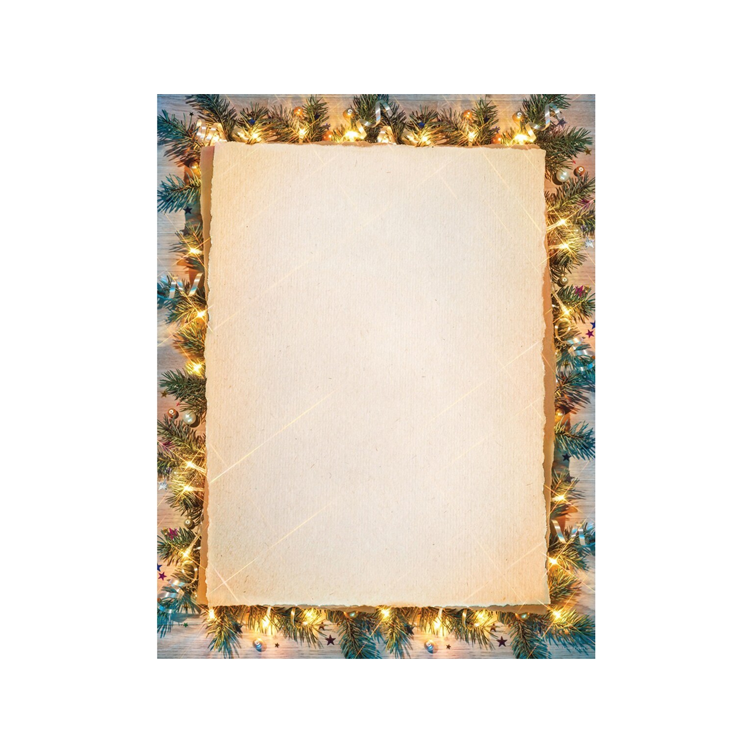 Great Papers! Pine Greeting Holiday Letterhead, Multicolor, 80/Pack (2020119)