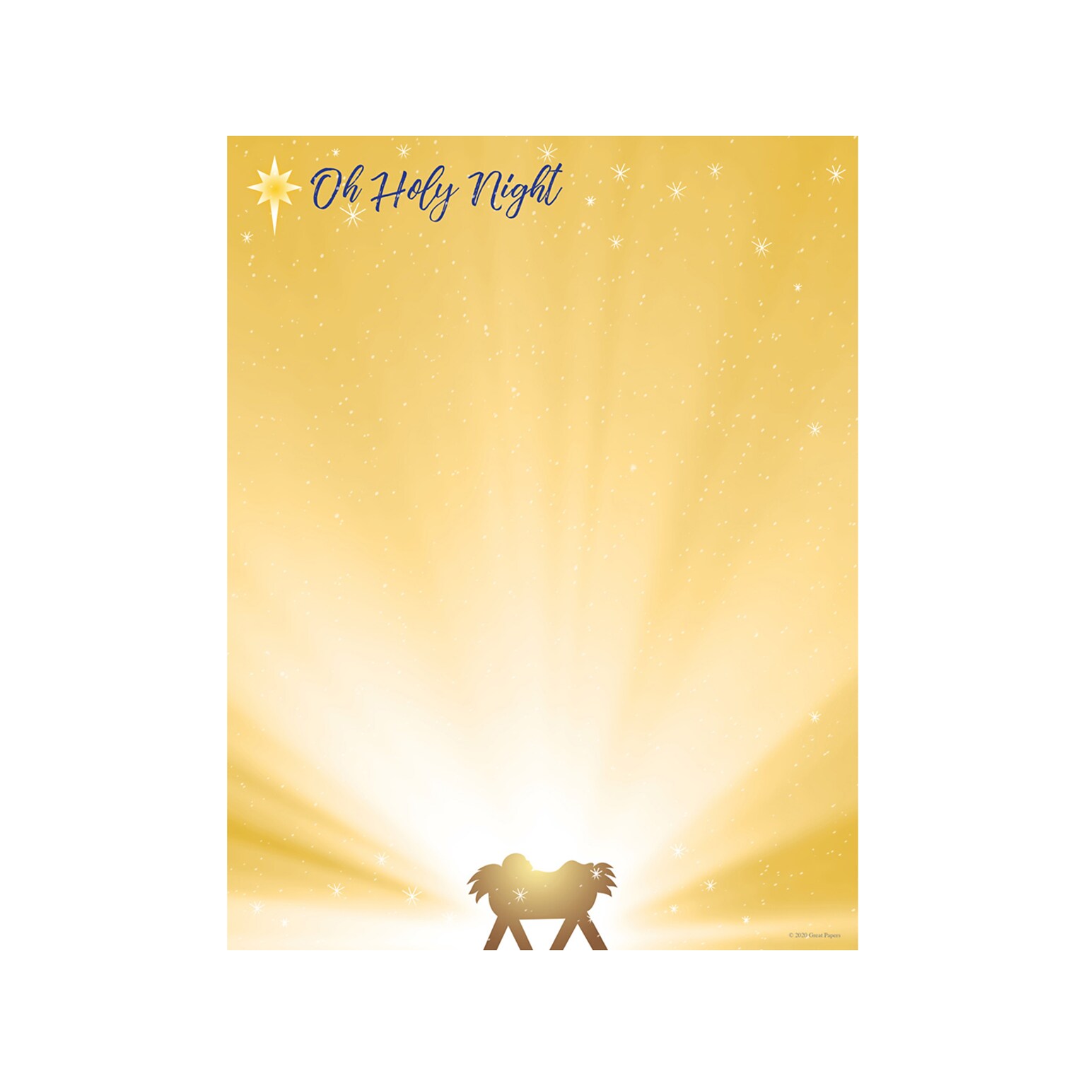 Great Papers! Oh Holy Night Holiday Letterhead, Multicolor, 80/Pack (2020115)