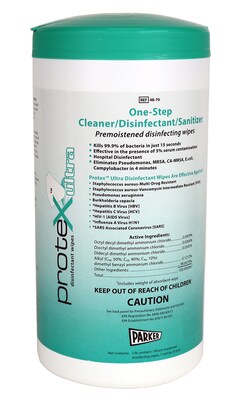 Protex Ultra Disinfectant, 7 x 9.5 Wipes, Canister of 75, Case of 12